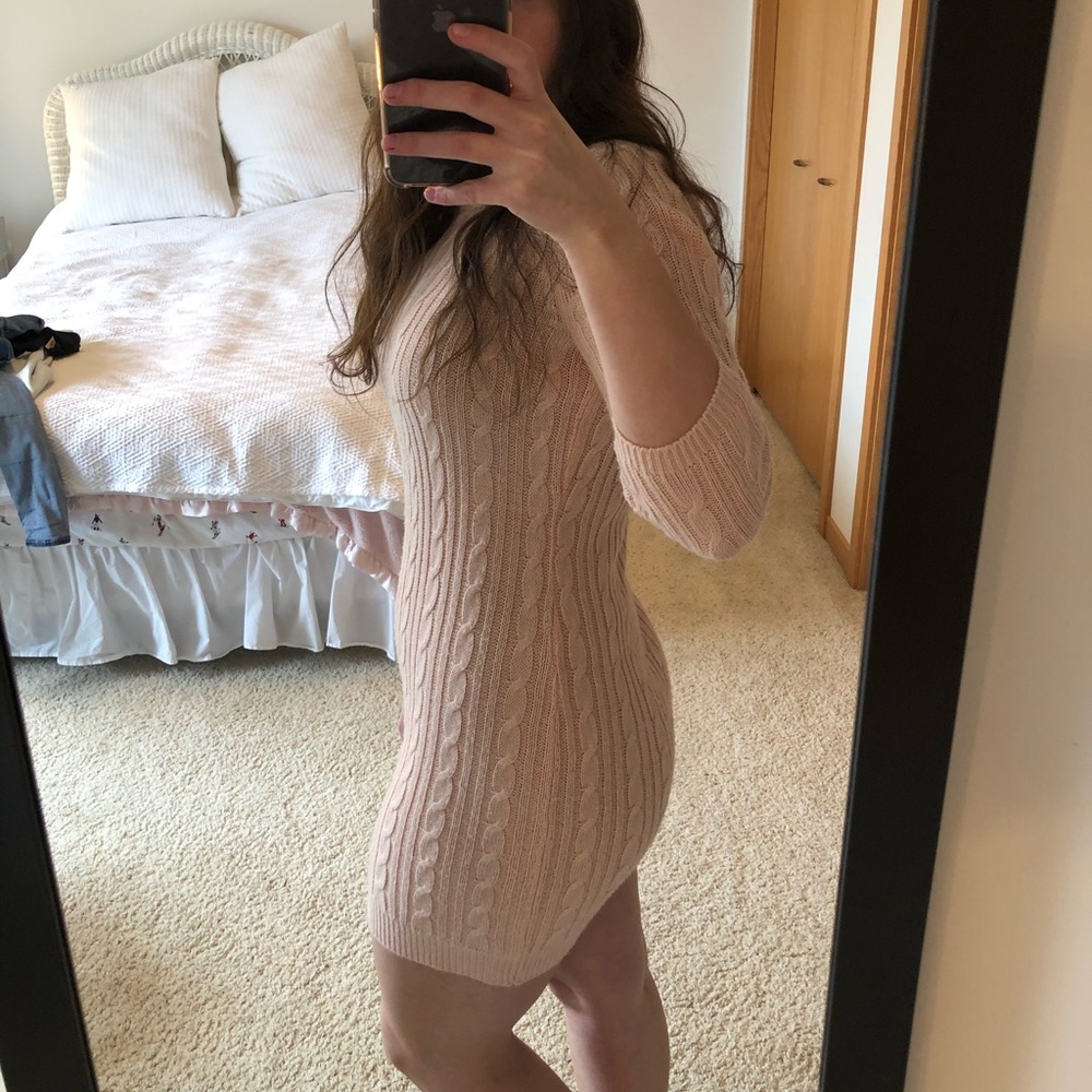 Light Pink Sweater Dress